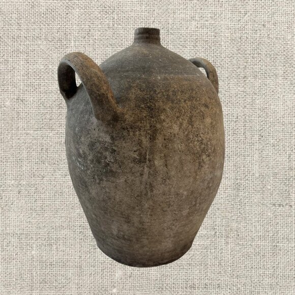 19c French Provincial Stoneware Olive Oil Jug - Picture 2 of 4